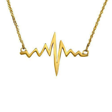 Yellow 14k Yellow Gold Diamond Heart Beat Necklace 0.22ctw